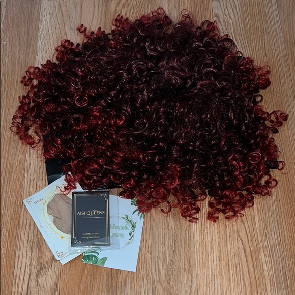 Red Curly Hair Ombré Wig - Picture 1 of 9